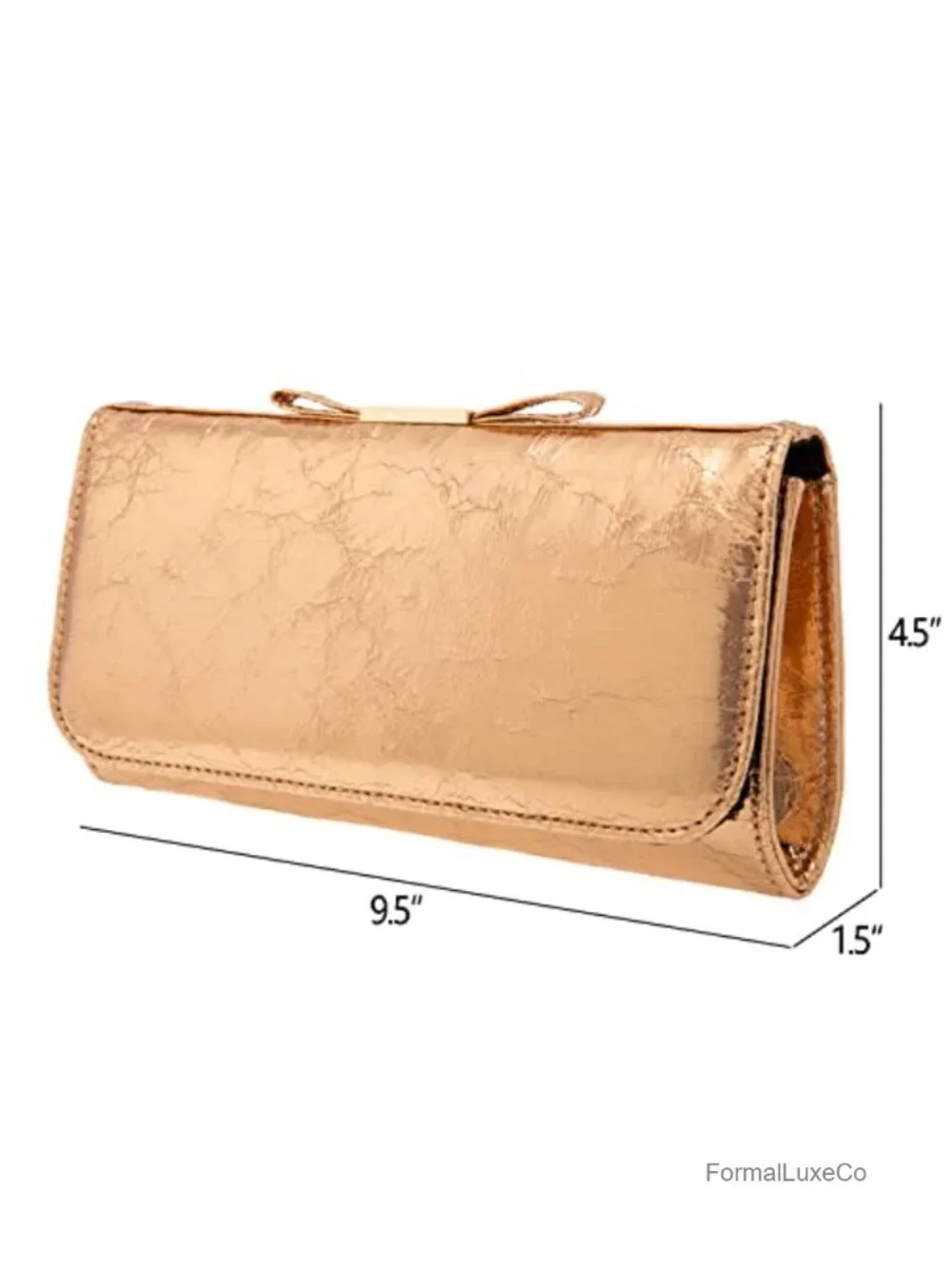 Metallic Clutch Purse with Chain Strap